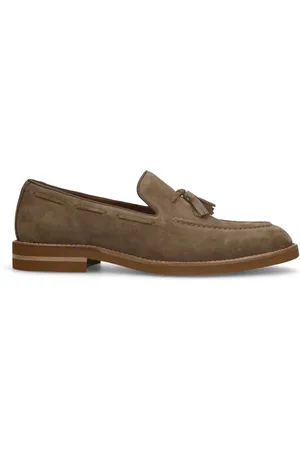 Manfield Taupe suède loafers