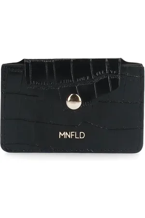 Manfield Zwarte lak croco pasjeshouder