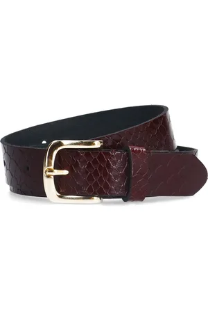 Manfield Bordeaux rode leren riem