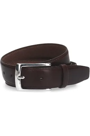 Manfield Donkerbruine leren riem