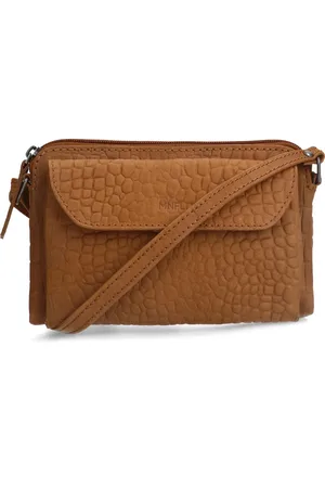 Manfield Leren croco clutch