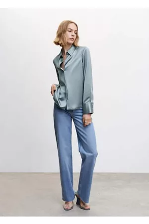 MANGO Satijnen blouse met knopen