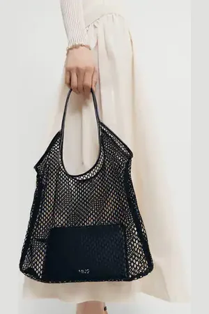 Mango shopper online zwart