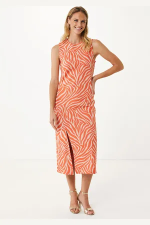 Mexx Jurk Jaquard met Zebraprint Oranje