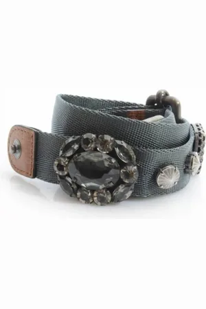 Marni Pre-owned, Dames, Grijs, ONE Size, adjustable waist belt with stones