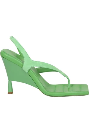 Gia Borghini Schoenen, Dames, Groen, 37 1/2 EU, Leer, Rosie heel sandals