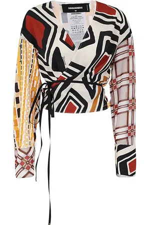 Dsquared2 Blouses & Shirts, Dames, , M, Polyester, Abstract Wrap Blouse