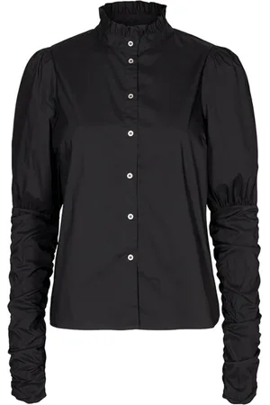 Co`Couture Blouses & Shirts, Dames, Zwart, M, Katoen, Sandy Poplin Puff Shirt