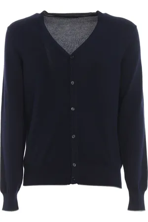 FAY Truien, Heren, Blauw, M, Wol, Cardigan