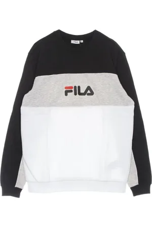 Fila Sweatshirts & Hoodies, Heren, Wit, L, Lichtgewicht crewneck sweatshirt aqil geblokkeerd bemanning zweet