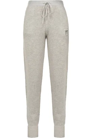 Pinko Broeken, Dames, Grijs, M, Wol, Teroldego Pantalone Costa Cachemire Lana