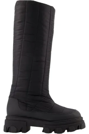 Gia Borghini Schoenen, Dames, Zwart, 38 EU, Katoen, Tall Puffer Boots in Poly