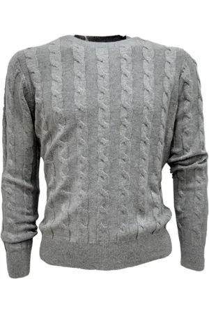 CASHMERE COMPANY Sweatshirts & Hoodies, Heren, Grijs, 3Xl, Wol, Mannen Vlechttrui