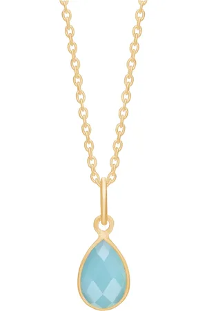 Frk Lisberg Accessoires, Dames, Geel, S, Sophie ketting Aqua