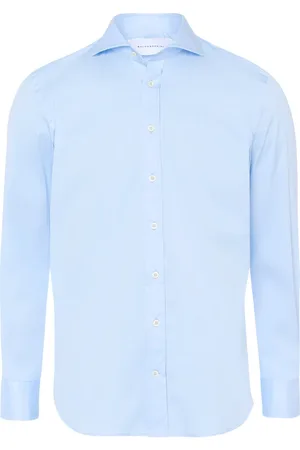 Baldessarini Overhemden, Heren, Blauw, 5Xl, Katoen, Stretch shirt hugh met haaienkraag