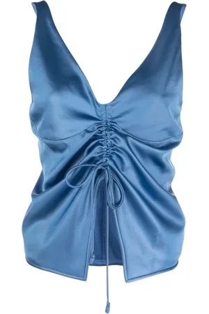 Nanushka Tops, Dames, Blauw, M, Polyester, Bovenkant