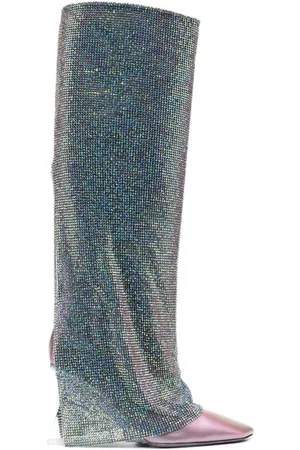 BENEDETTA BRUZZICHES Schoenen, Dames, Blauw, 41 EU, Leer, Hoge Laarzen