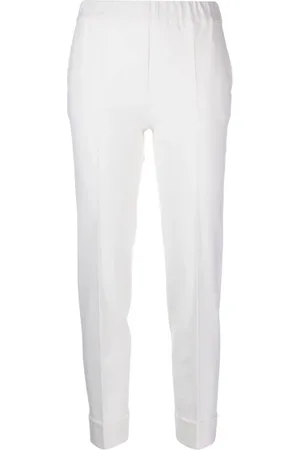 D.EXTERIOR Broeken, Dames, Wit, S, Wol, Slim-fit broek