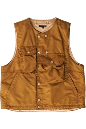 ENGINEERED GARMENTS Jassen, Heren, Bruin, S, Nylon, Bedek Vest Coyote Flight Satin