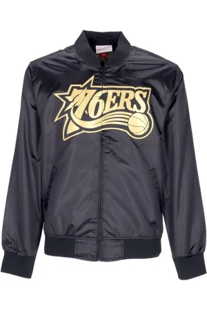 Mitchell & Ness Jassen, Heren, Zwart, S, Satijn, satijnen jas