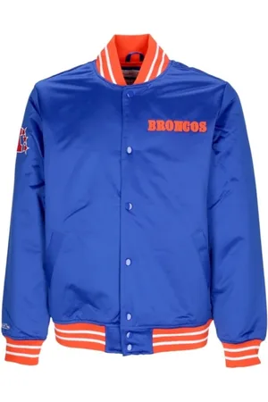 Mitchell & Ness Jassen, Heren, Blauw, S, Satijn, Bomberjacks