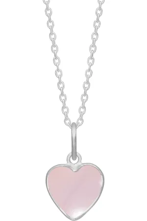 Frk Lisberg Accessoires, Dames, Grijs, S, Aya ketting rosa zilver
