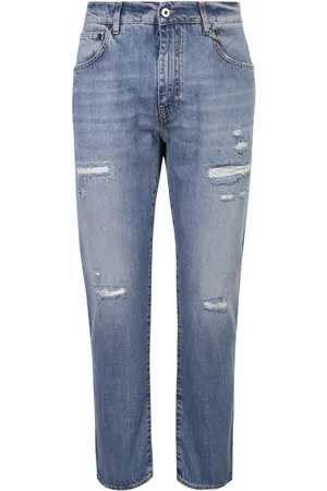 14 BROS Jeans, Heren, Blauw, W29, Katoen, Gescheurde effect jeans