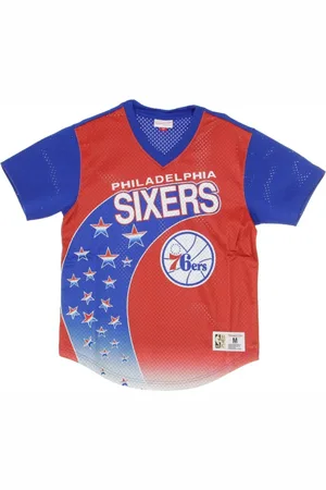 Mitchell & Ness Tops, Heren, Blauw, S, NBA T-shirt T-shirt Phi 76E