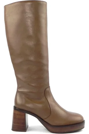 Angel alarcon Schoenen, Dames, Bruin, 37 EU, Hoge Laarzen