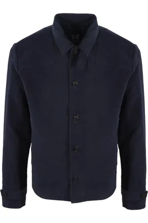 14 BROS Jassen, Heren, Blauw, L, Wol, Boxy jas