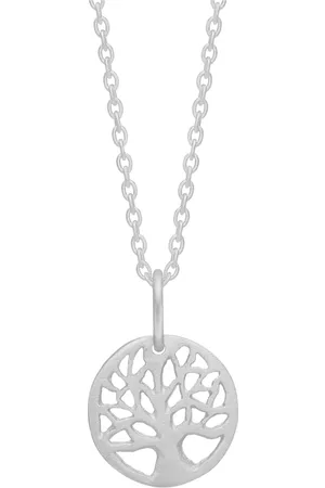 Frk Lisberg Accessoires, Dames, Grijs, S, Boom van Life ketting zilver