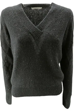 D.EXTERIOR Truien, Dames, Zwart, L, V-hals gebreide kleding