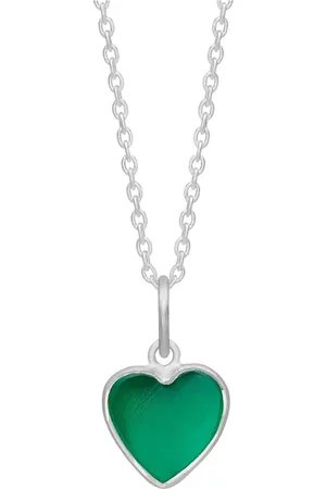 Frk Lisberg Accessoires, Dames, Grijs, S, Aya ketting groen zilver