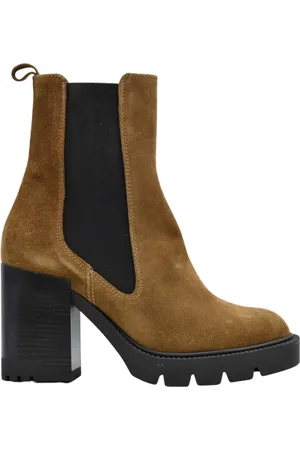 Janet&Janet Schoenen, Dames, Bruin, 40 EU, Leer, IJdelheid lederen laarzen