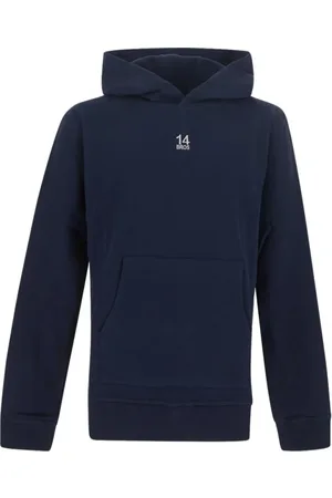 14 BROS Sweatshirts & Hoodies, Heren, Blauw, M, Katoen, Bulleye hoodie