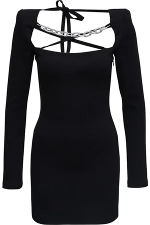 GIUSEPPE DI MORABITO Kleedjes, Dames, Zwart, S, Jersey -jurk met kettingdetail