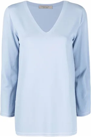 D.EXTERIOR Truien, Dames, Blauw, M, V-hals trui