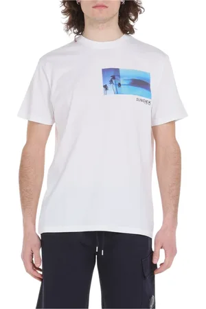 Sundek Tops, Heren, Wit, S, T-shirt met afdrukken