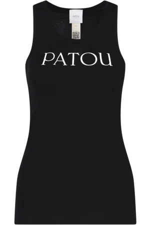 Patou Tops, Dames, Zwart, L, Mouwloze tops
