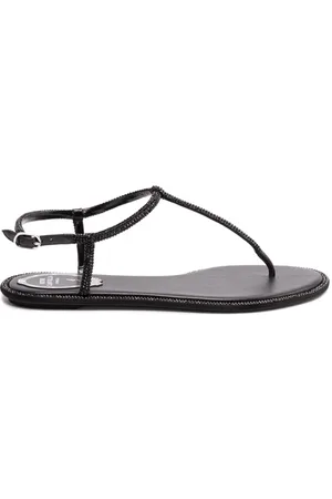 RENE CAOVILLA Schoenen, Dames, Zwart, 35 EU, Platte sandalen