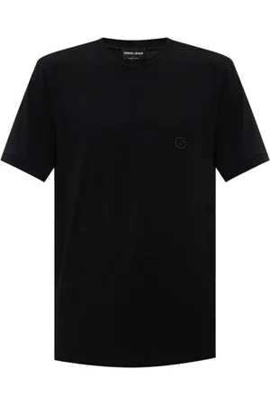 Giorgio Armani Tops, Heren, Zwart, M, T-shirt met logo