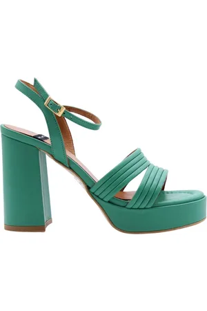 Angel alarcon Schoenen, Dames, Groen, 38 EU, Hoge hiel sandalen