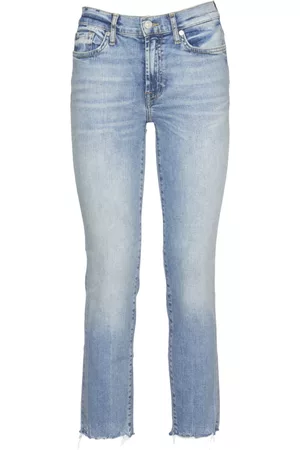 7 for all Mankind Dames Straight - Straight Jeans - Blauw - Dames