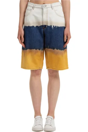 Alberta Ferretti Korte broeken, Dames, Geel, S, Denim, Denim shorts