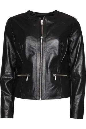 2-Biz Jassen, Dames, Zwart, S, Leer, Leren jas
