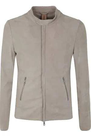 GIORGIO BRATO Jassen, Heren, Grijs, M, Suède, Suede Biker Jacket