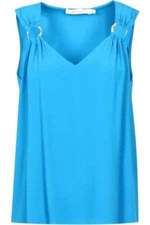 SIMONA CORSELLINI Tops, Dames, Blauw, S, Sleeveless Tops