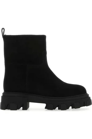 Gia Borghini Schoenen, Dames, Zwart, 41 EU, Suède, Zwarte suède enkellaarzen