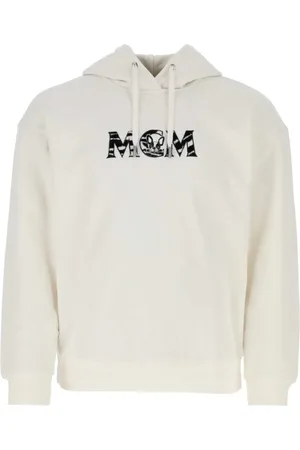 MCM Sweatshirts & Hoodies, Heren, Wit, S, Katoen, Ivoor Katoenen Sweatshirt
