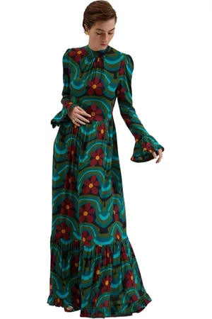 La DoubleJ Dames Lange jurken - Maxi kleedjes - Groen - Dames